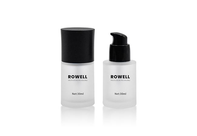 Aluminum Black Collar Glass Bottle with Pump